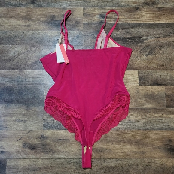 Popilush Pink Lace Shapewear Tummy Control Corset Bodysuit Size 2XL - Picture 10 of 11